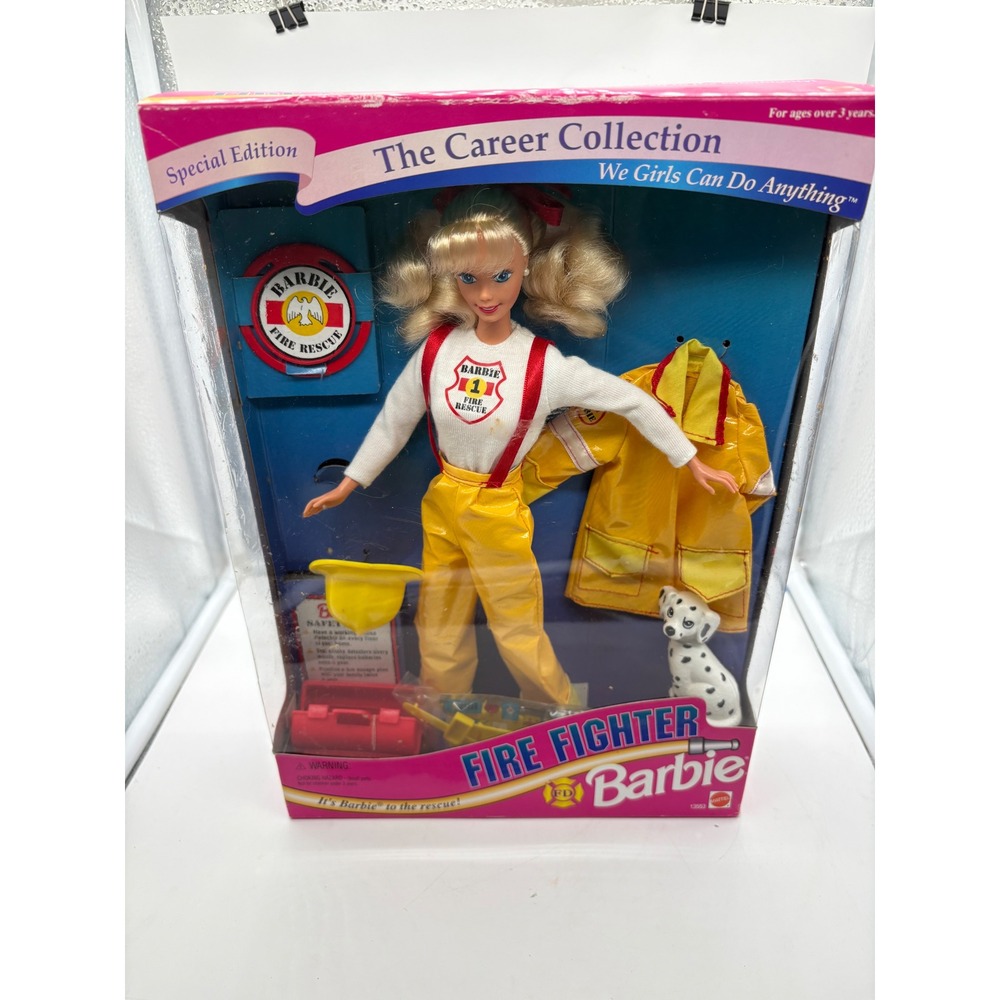 1994 Mattel Fire Fighter Barbie The Career Collection Doll #13553 Dalmatian New